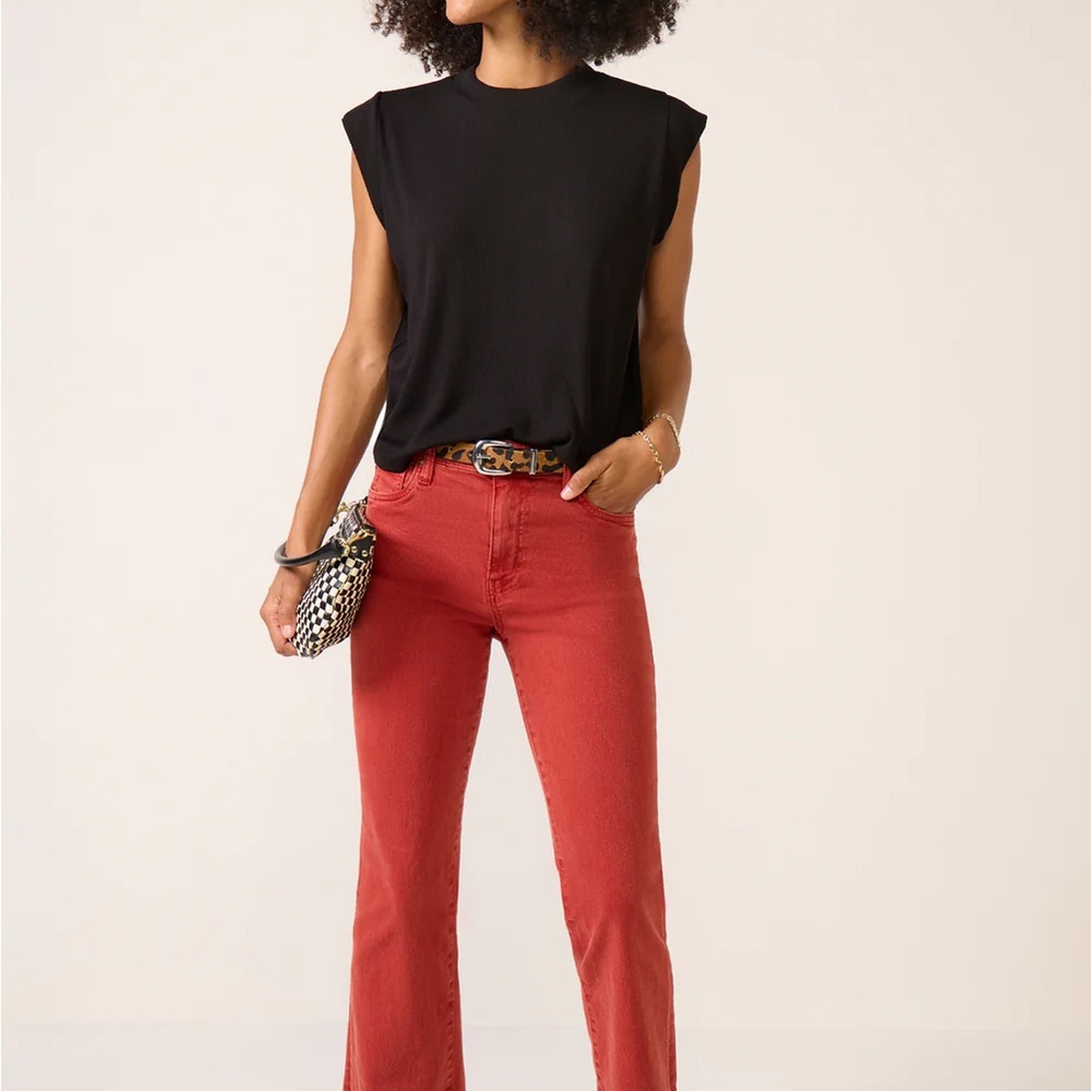 LNA Oren Ribbed Top in black